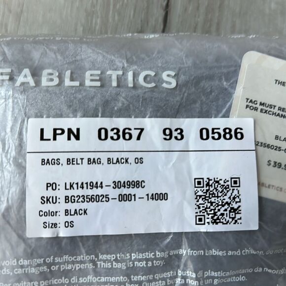Fabletics Belt bag OneSize in black NWT in packaging - Picture 9 of 10
